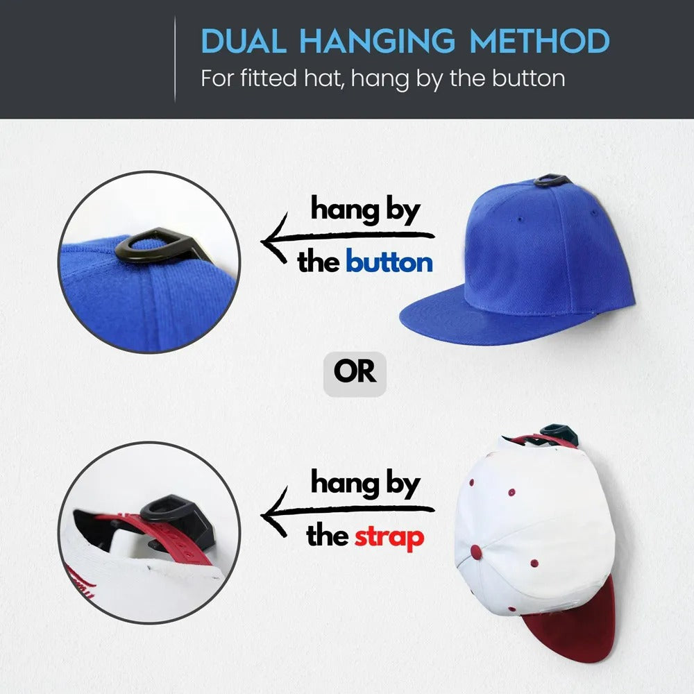 Adhesive Hat Racks for Wall-Minimalist Baseball Caps Hooks Organizer