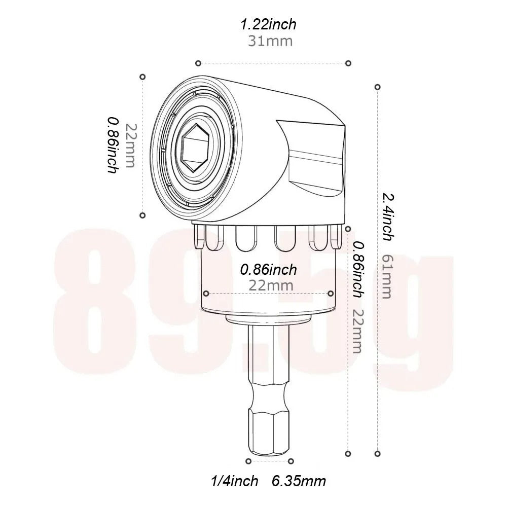 Impact Grade 105 Degree Angle Socket Adapter