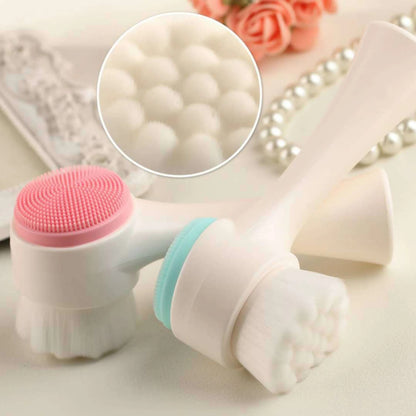 Silica Gel Facial Brush Double Sided Facial Cleanser