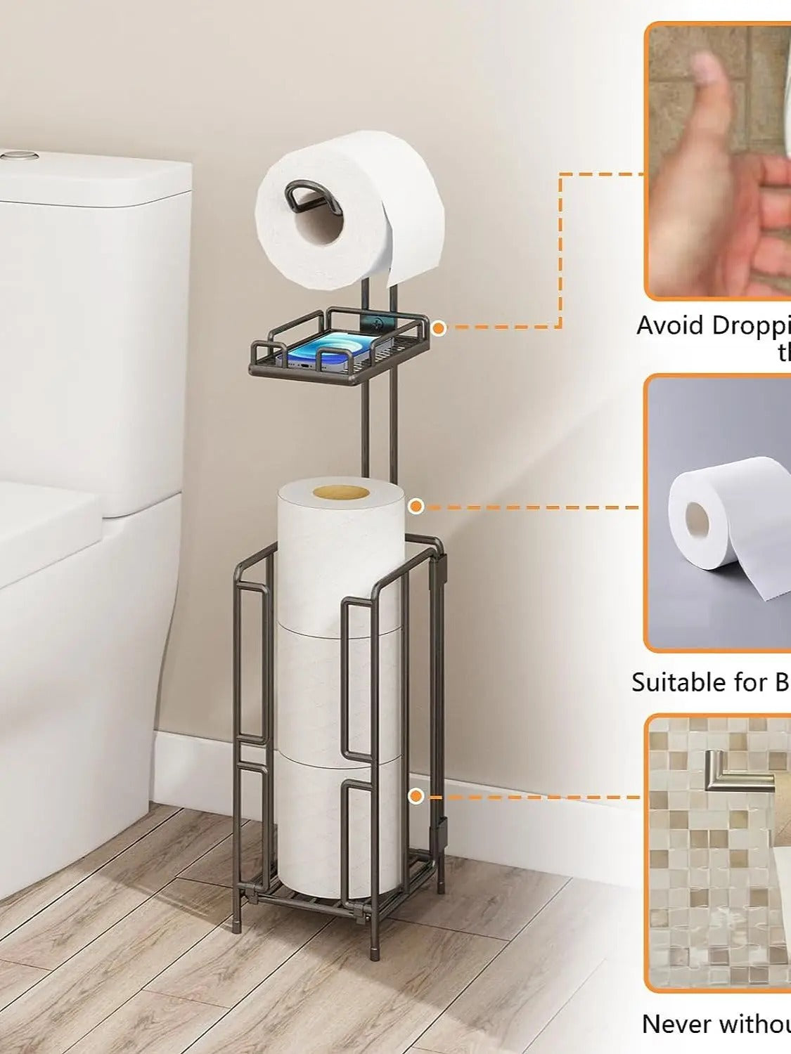 Toilet Paper Holder Stand